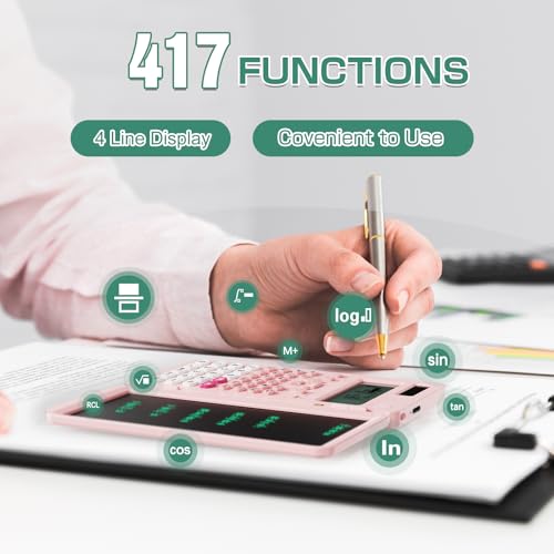 82 MS Foldable 2-Line Display Scientific Calculator with Writing Tablet, Solar and Battery Powered H538086