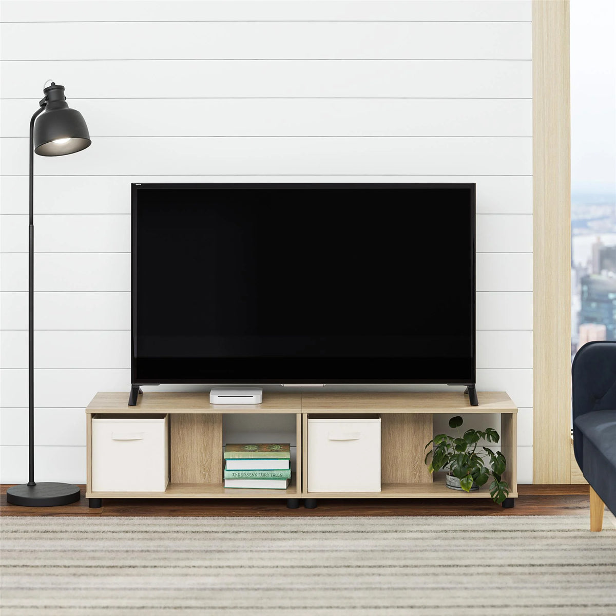 Adjustable Stacking TV Stand up to 70 inches Natural B91244