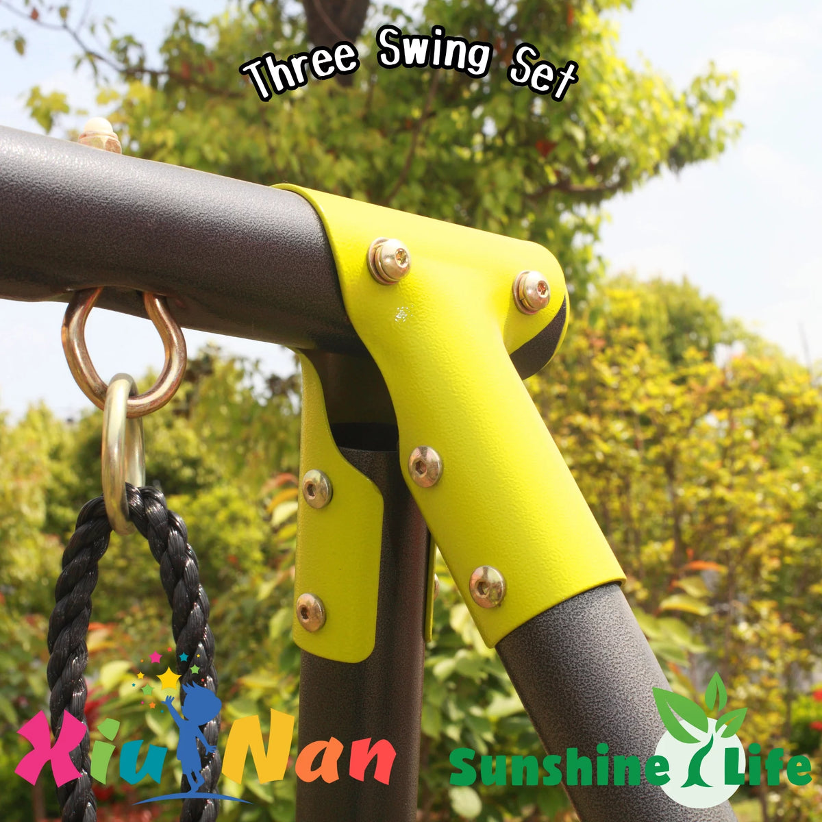 5 in 1 Metal Swing Set with Slide and Glider B55602