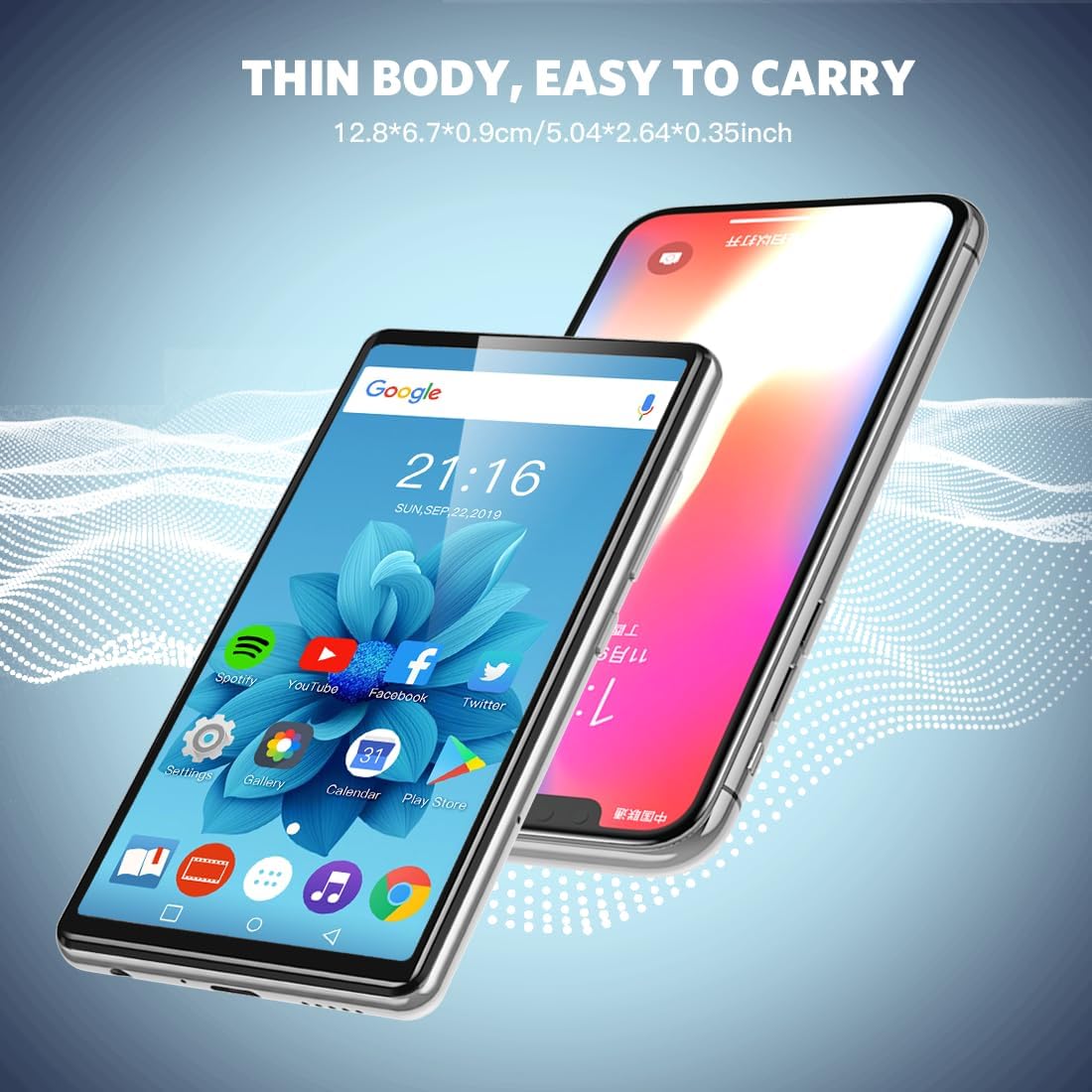 5 inch MP3 Player with Bluetooth and WiFi, Full Touch Screen 16GB MP4 Player with Speaker, FM Radio I164