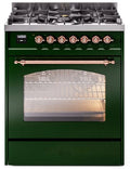 30 Dual Fuel Natural Gas Range in Emerald Green with Copper Trim M1531