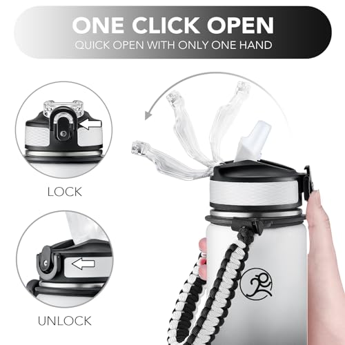 24oz Stainless Steel Insulated Water Bottle with 2 Lids T81653