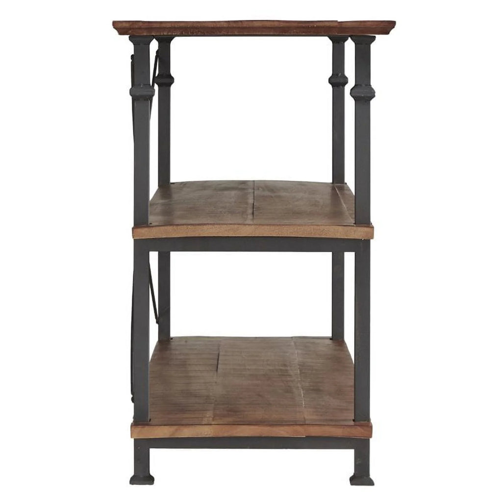 Black Wood Metal Sofa Table TV Stand Console Unit S154