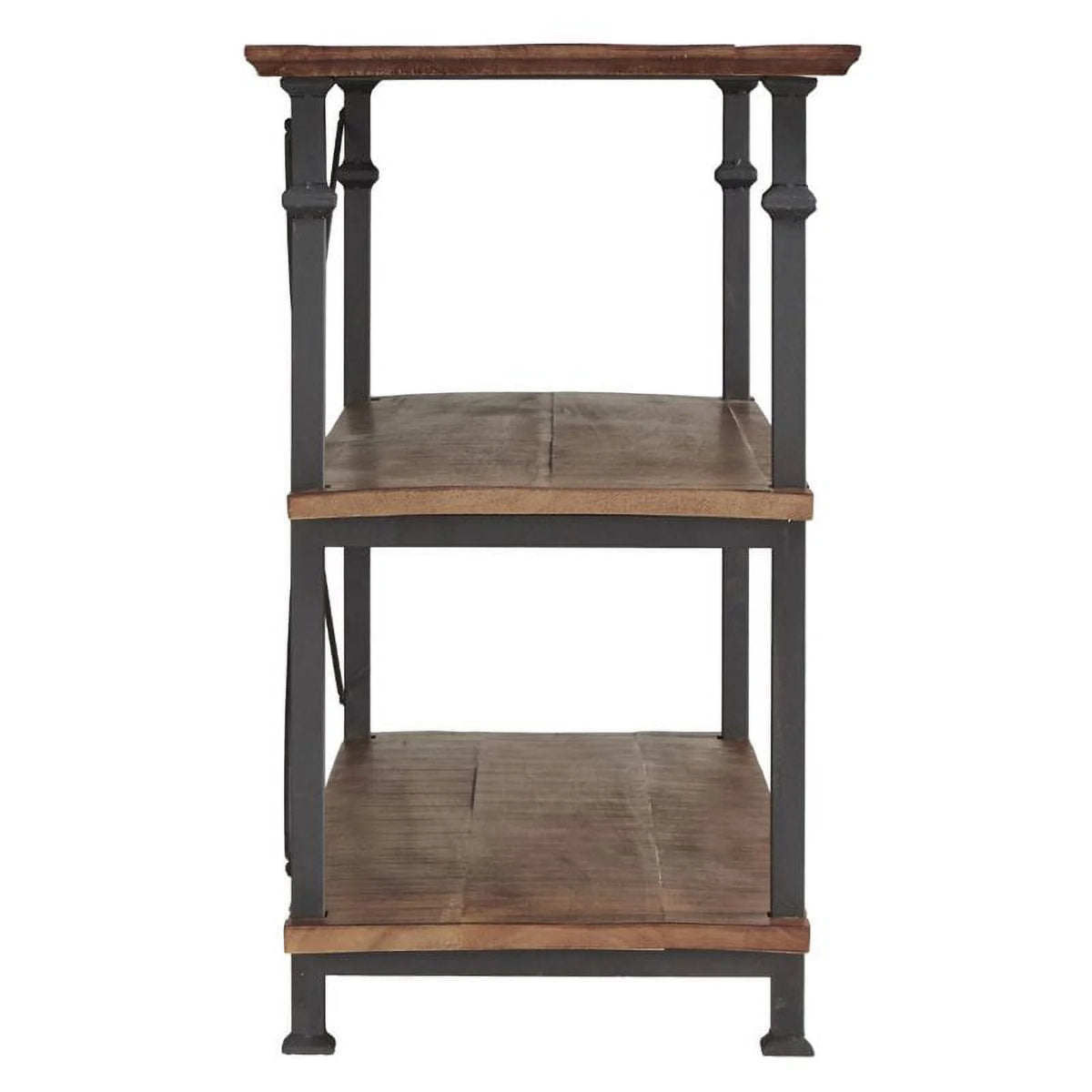 Black Wood Metal Sofa Table TV Stand Console Unit S154