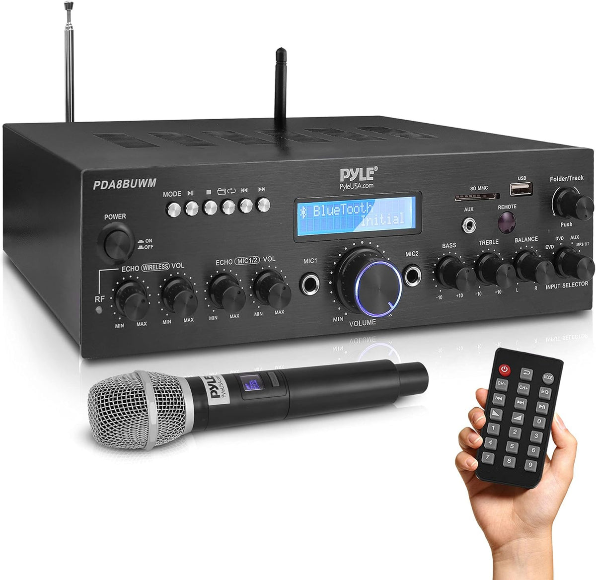 200W Dual Channel Wireless Microphone Power Amplifier System C221076