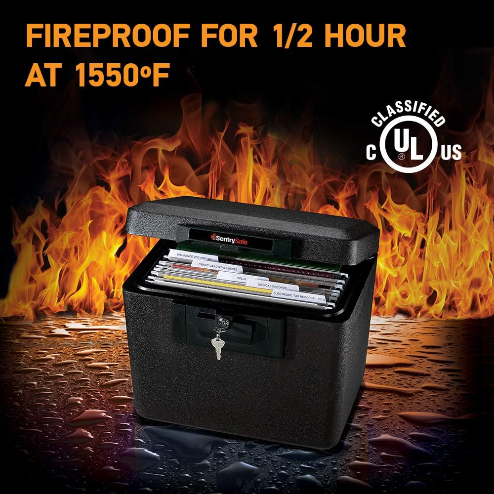 Fireproof and Waterproof Document Safes with Key Lock N883374