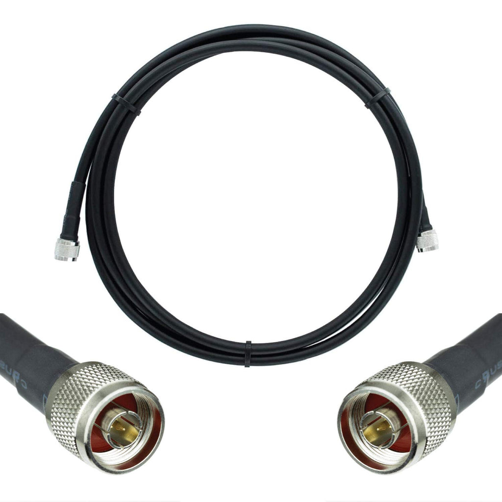 50-ohm N-Male to N-Male Black Coax Cable 60ft N34241