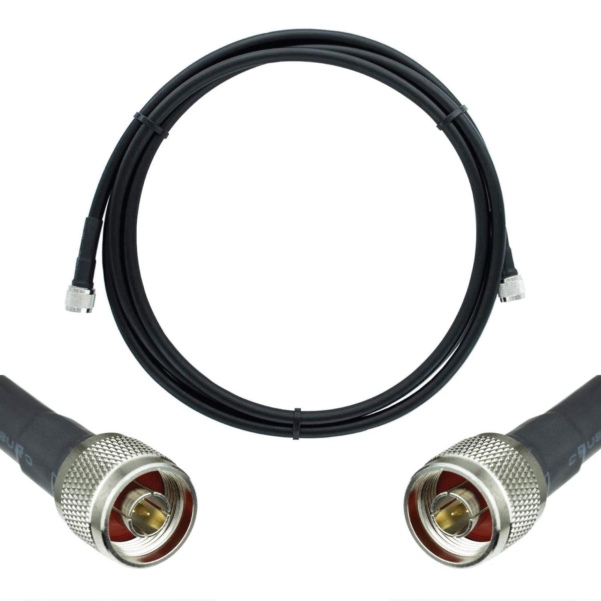 50-ohm N-Male to N-Male Black Coax Cable 60ft N34241