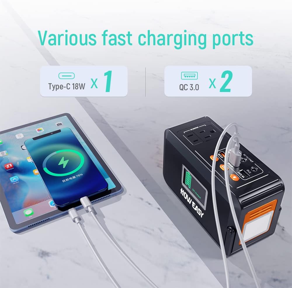 Portable Power Station 88Wh with AC Outlet USB Type-C E2365