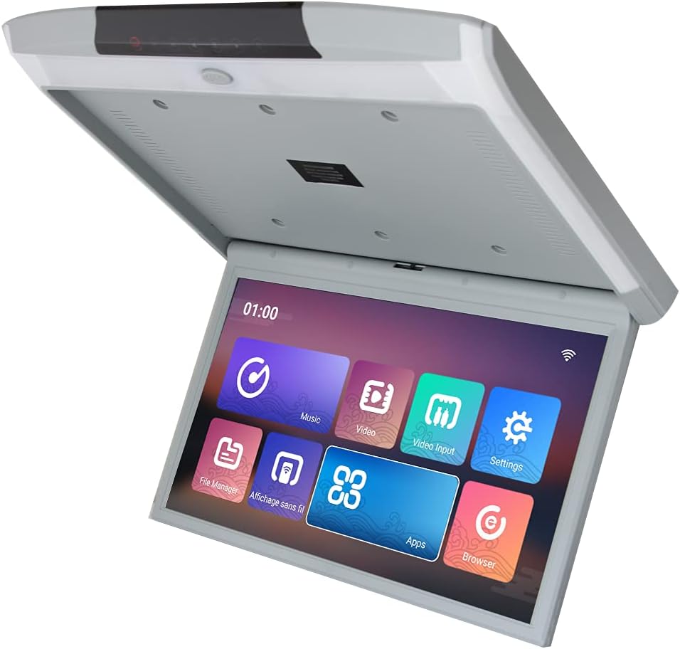 Beige 15.6 Inch Car Roof Mounted Monitor D647