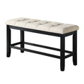 Beige Linen Fabric Counter Height Dining Bench M26949