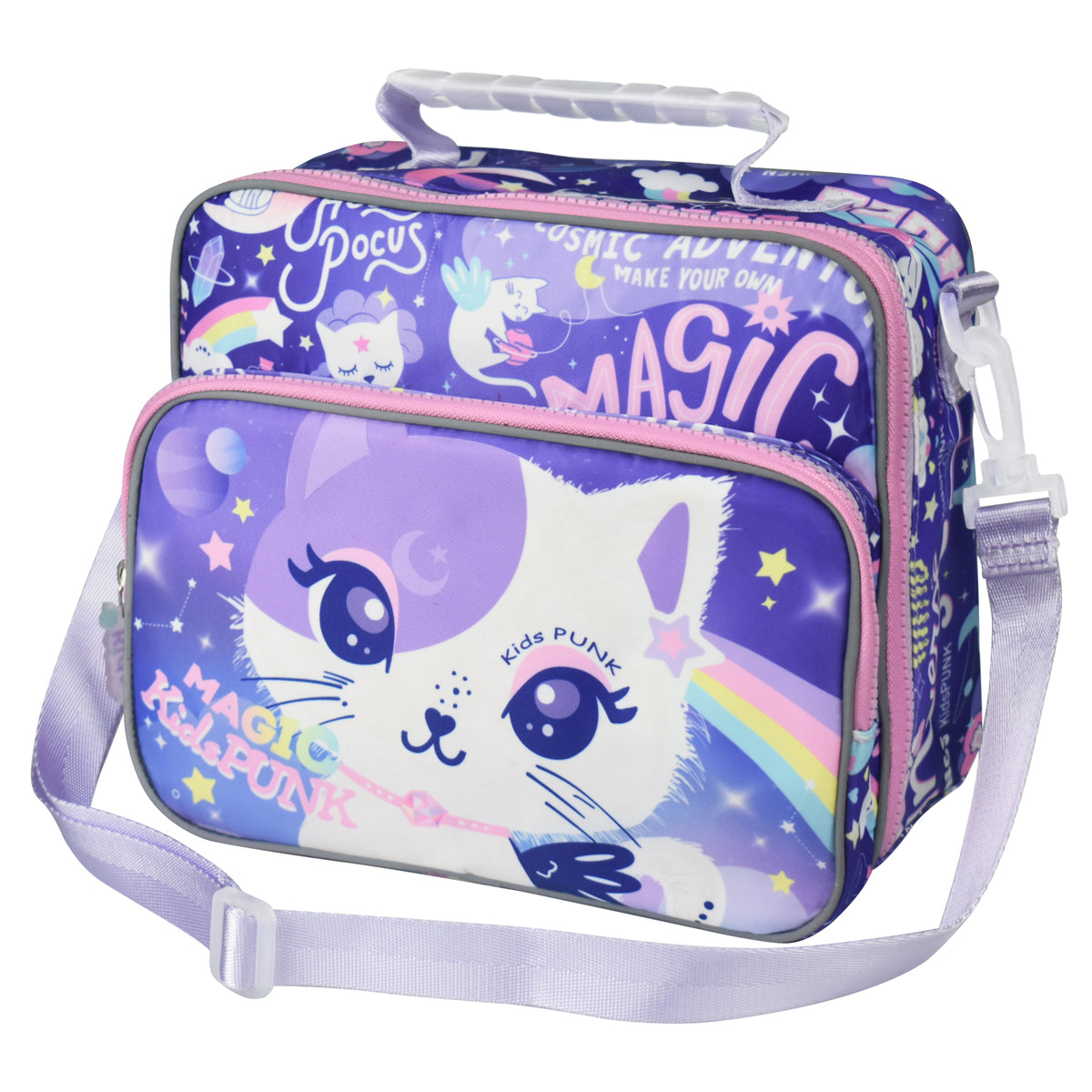 Insulated Lunch Bag for Girls School Cute Cat Waterproof with Adjustable Strap G85128