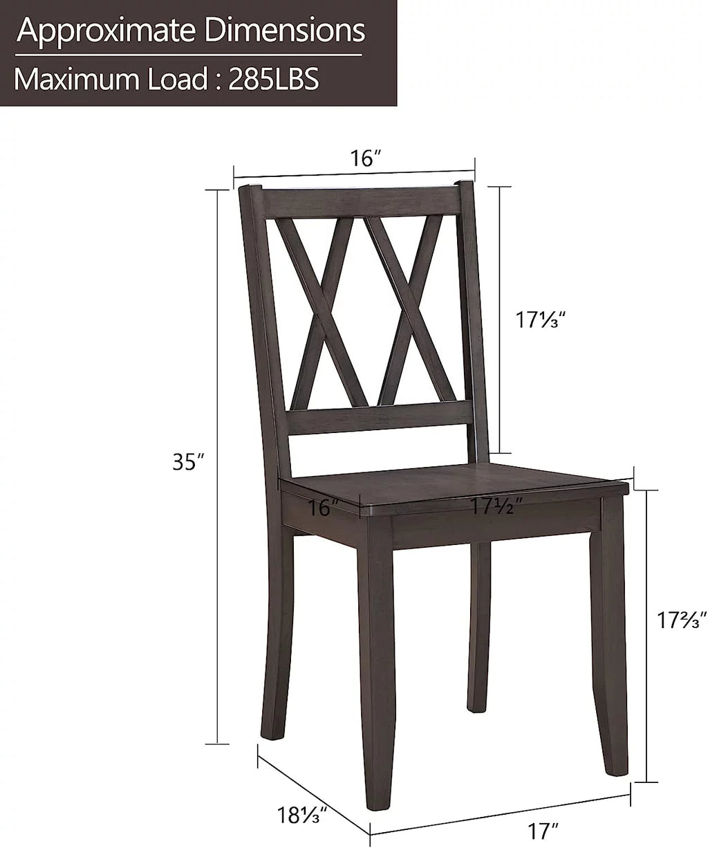 Gray Set of 2 Wooden Dining Chairs U8242