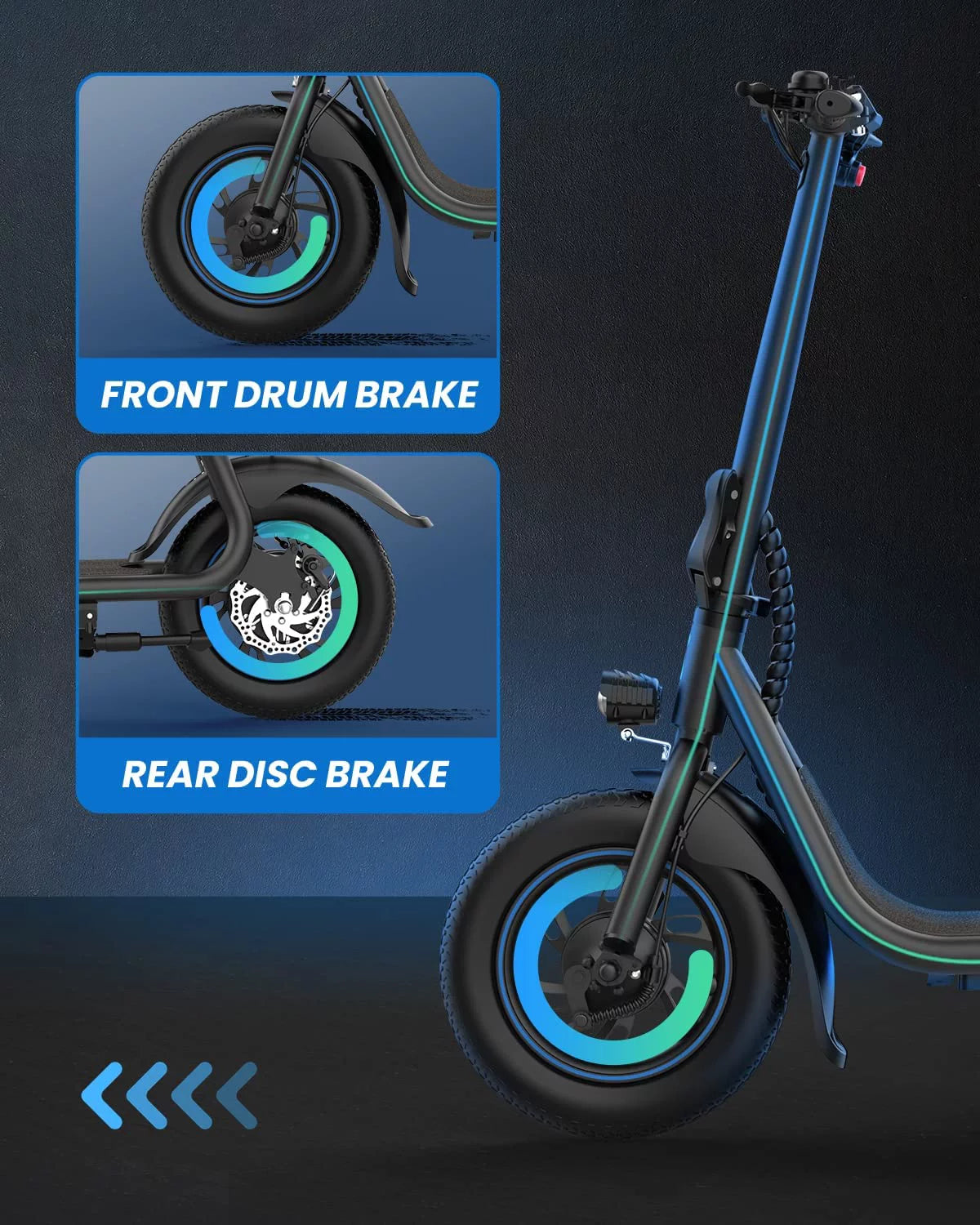 Electric Scooter with Seat, 450W Motor, 22 Miles Range, Folding, Black Q820