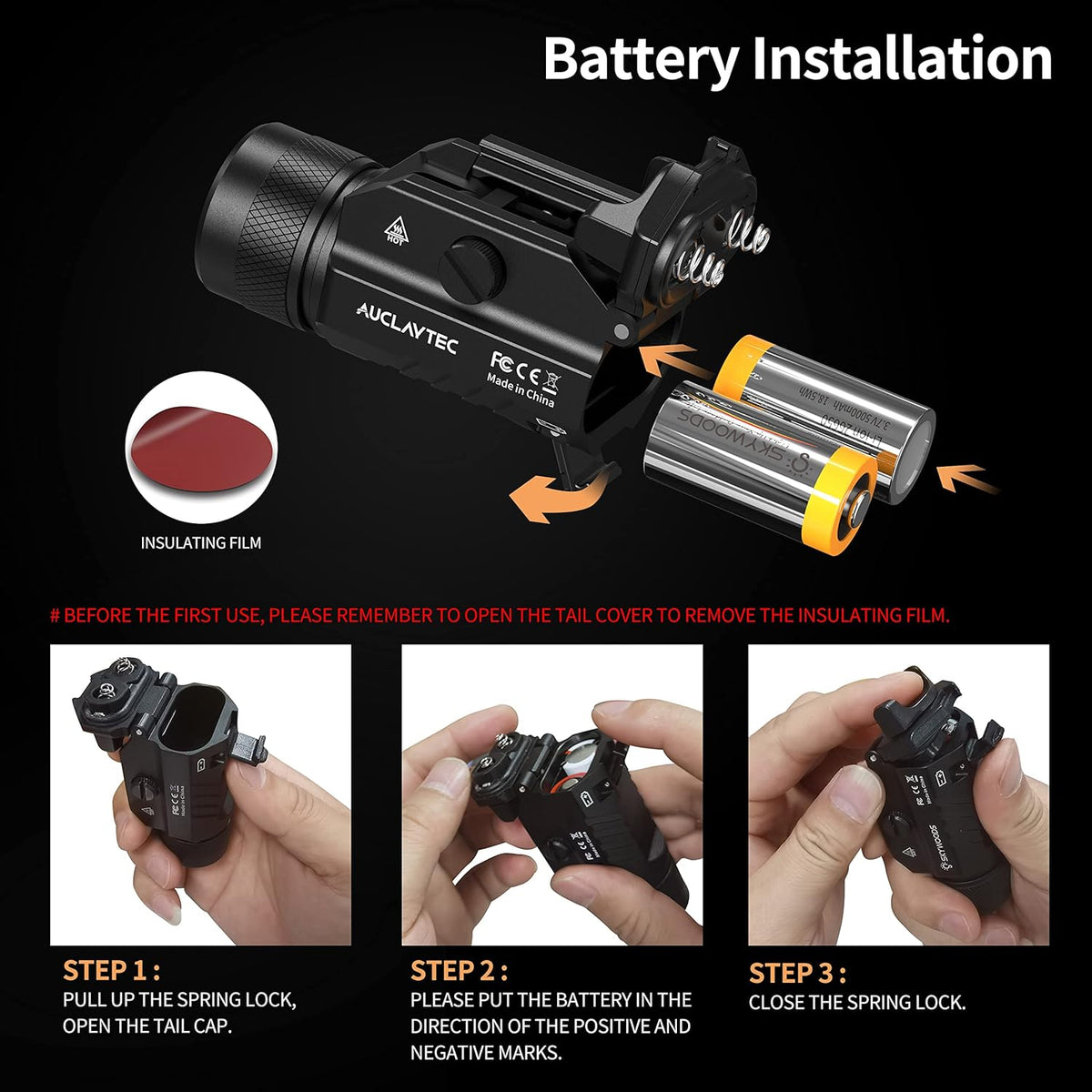 1200 Lumens Mounted Pistol Flashlight with Strobe Mode C402093