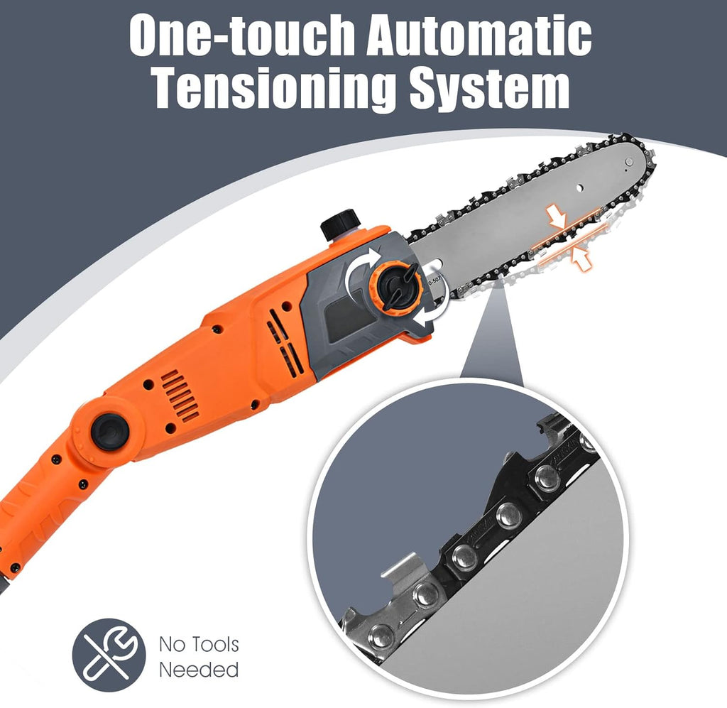 10 Inch 8 Amp Multi-Angle Pole Chain Saw with Telescoping Long Handle Z465