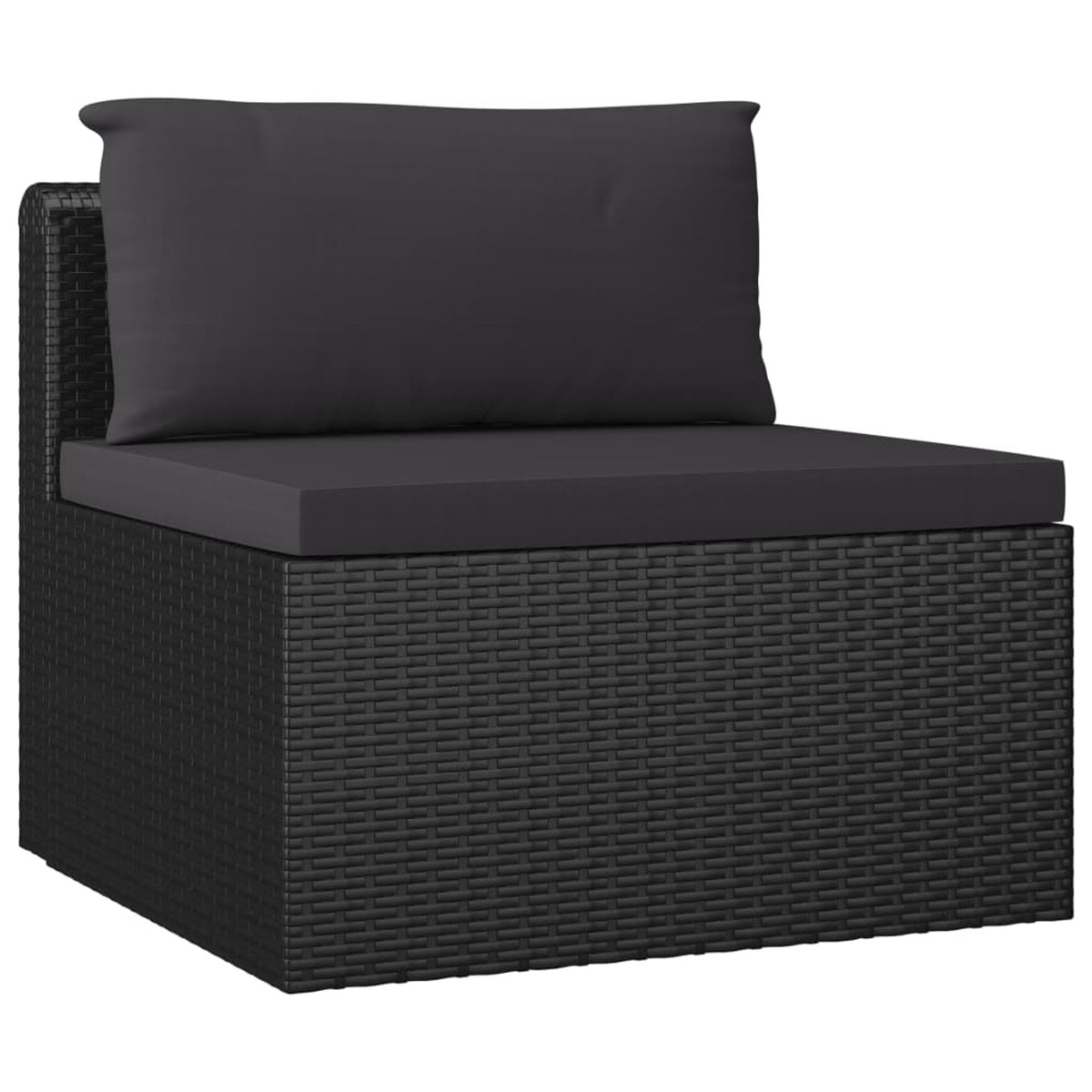 3 Piece Black Poly Rattan Sectional Sofa Set E8422