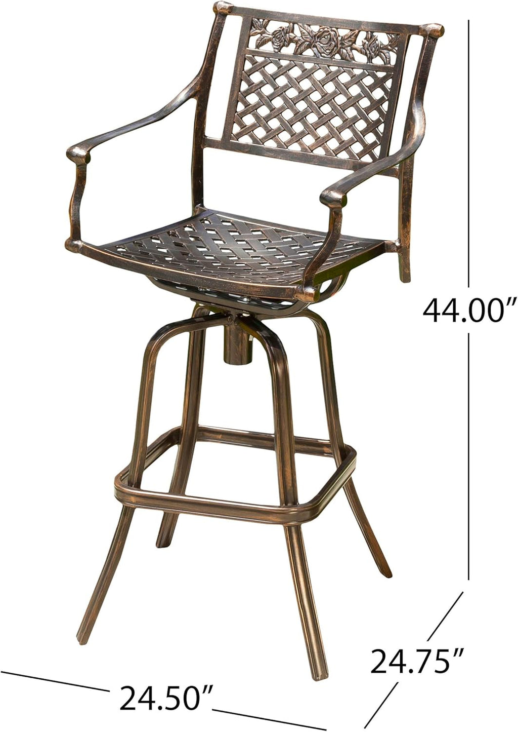 Shiny Copper Cast Aluminum Barstools 2-Pcs Set T408358