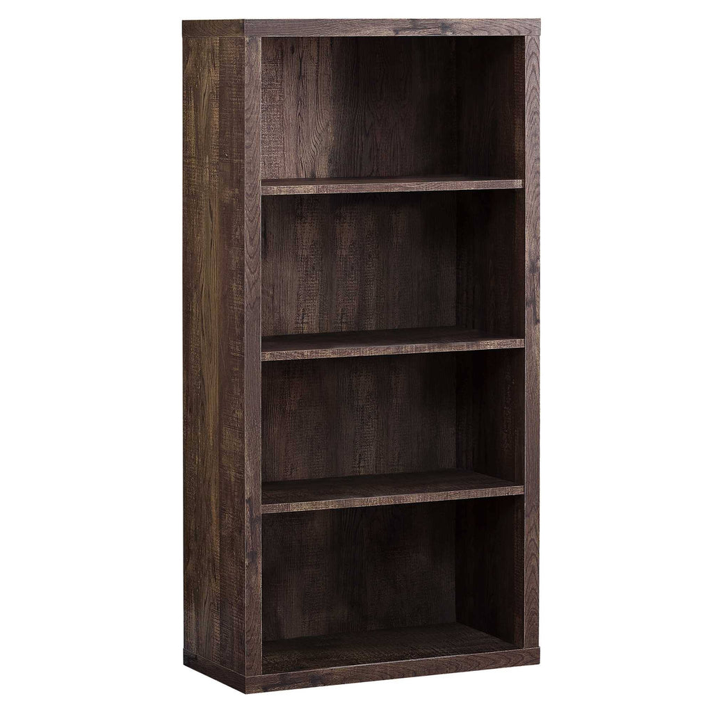 Brown Particle Board Adjustable Shelves Bookshelf A258