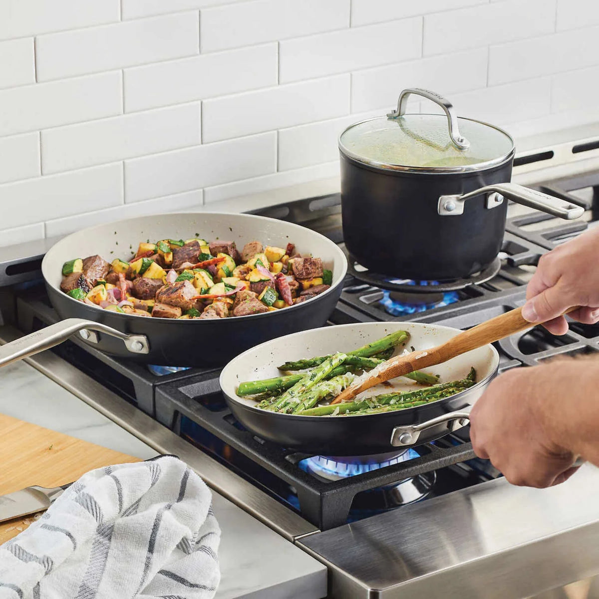 12-piece Hard Anodized Ceramic Non-Stick Cookware Set G62407