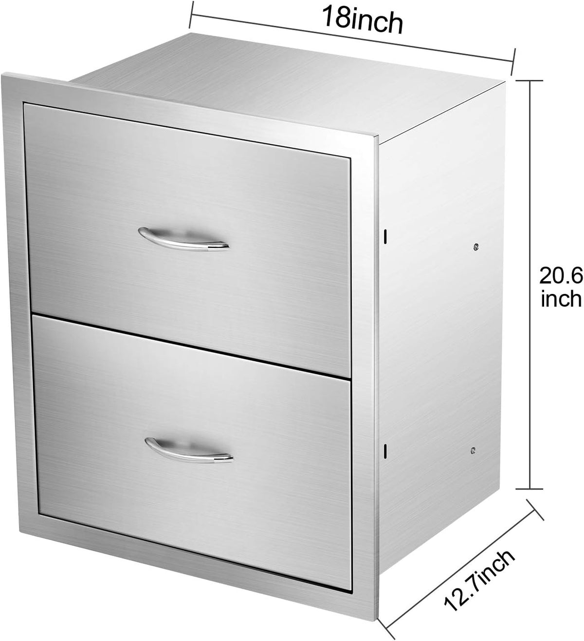 Stainless Steel 2-Layer Barbecue Drawers with Handles J39277