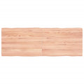 Solid Oak Wood Table Light Brown Live Edge Y856714