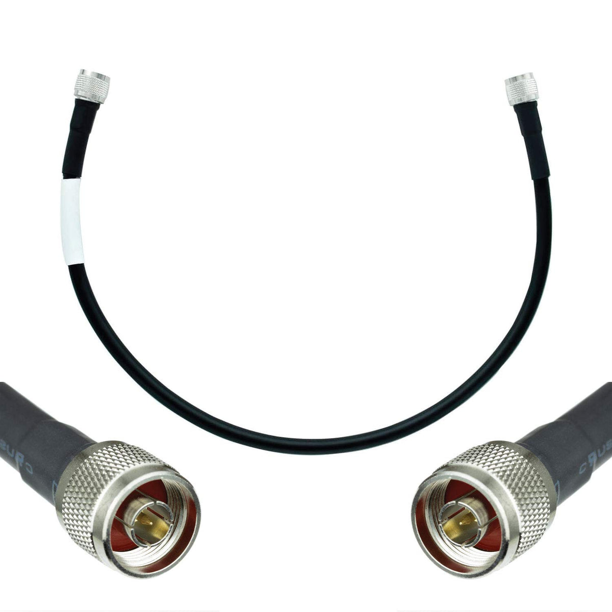 50-ohm N-Male to N-Male Black Coax Cable 60ft N34241