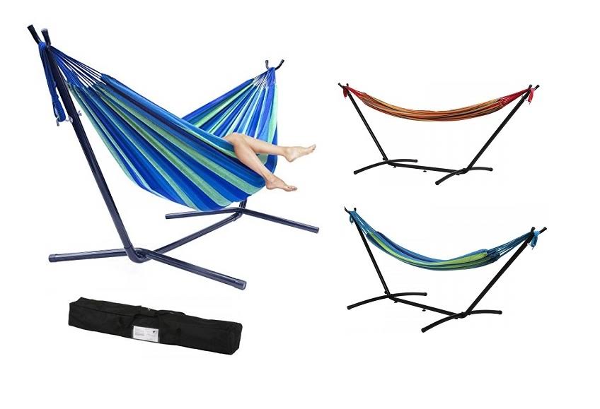 Double Hammock with Steel Stand and Carrying Case M9579