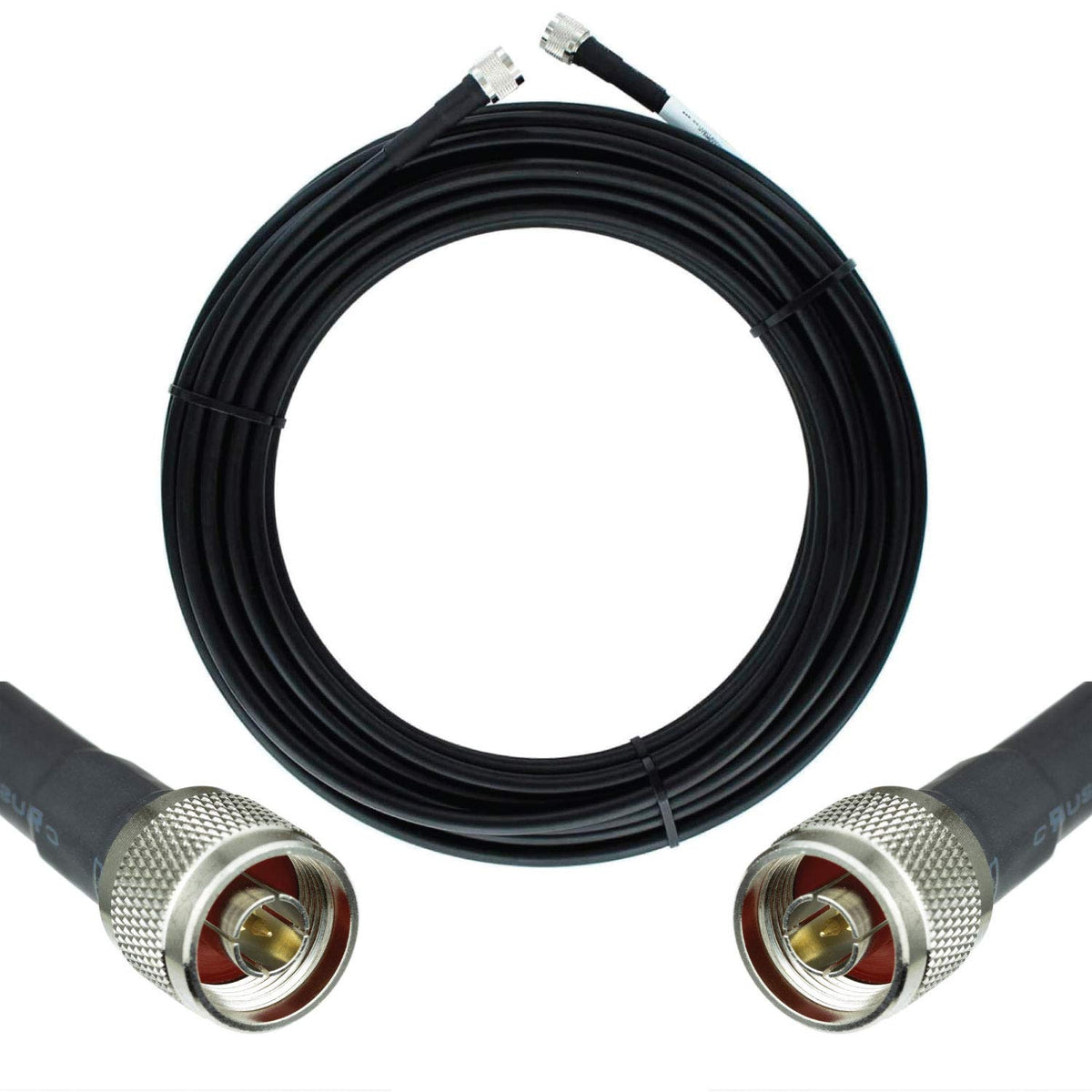50-ohm N-Male to N-Male Black Coax Cable 60ft N34241