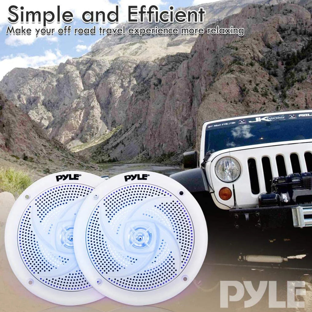 5.25 Inch Waterproof Marine Speakers, White (2 Pack) Y3642