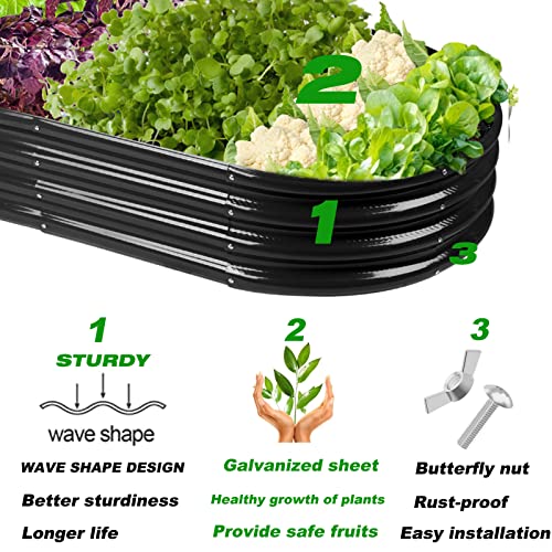 5ft Oval Galvanized Metal Raised Garden Bed Planter L54370