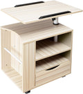 Black Wooden Bedside Table with Drawers I65542