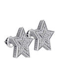 Sterling Silver Diamond Star Cluster Stud Earrings 1/10 Cttw X116280