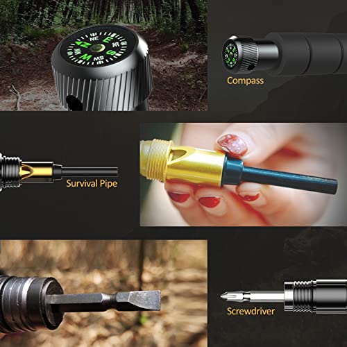 Collapsible Hiking Stick Trekking Pole with Compasse, Whistle (1 Stick) E2400