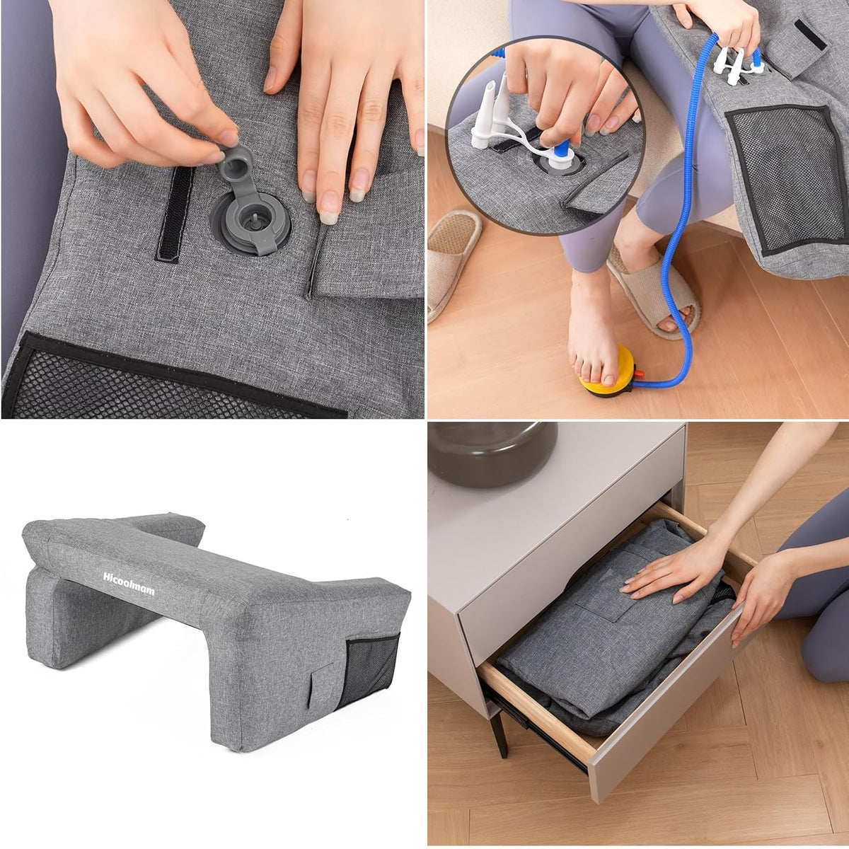 Inflatable Bed Rest Pillow with Lap Desk G1472