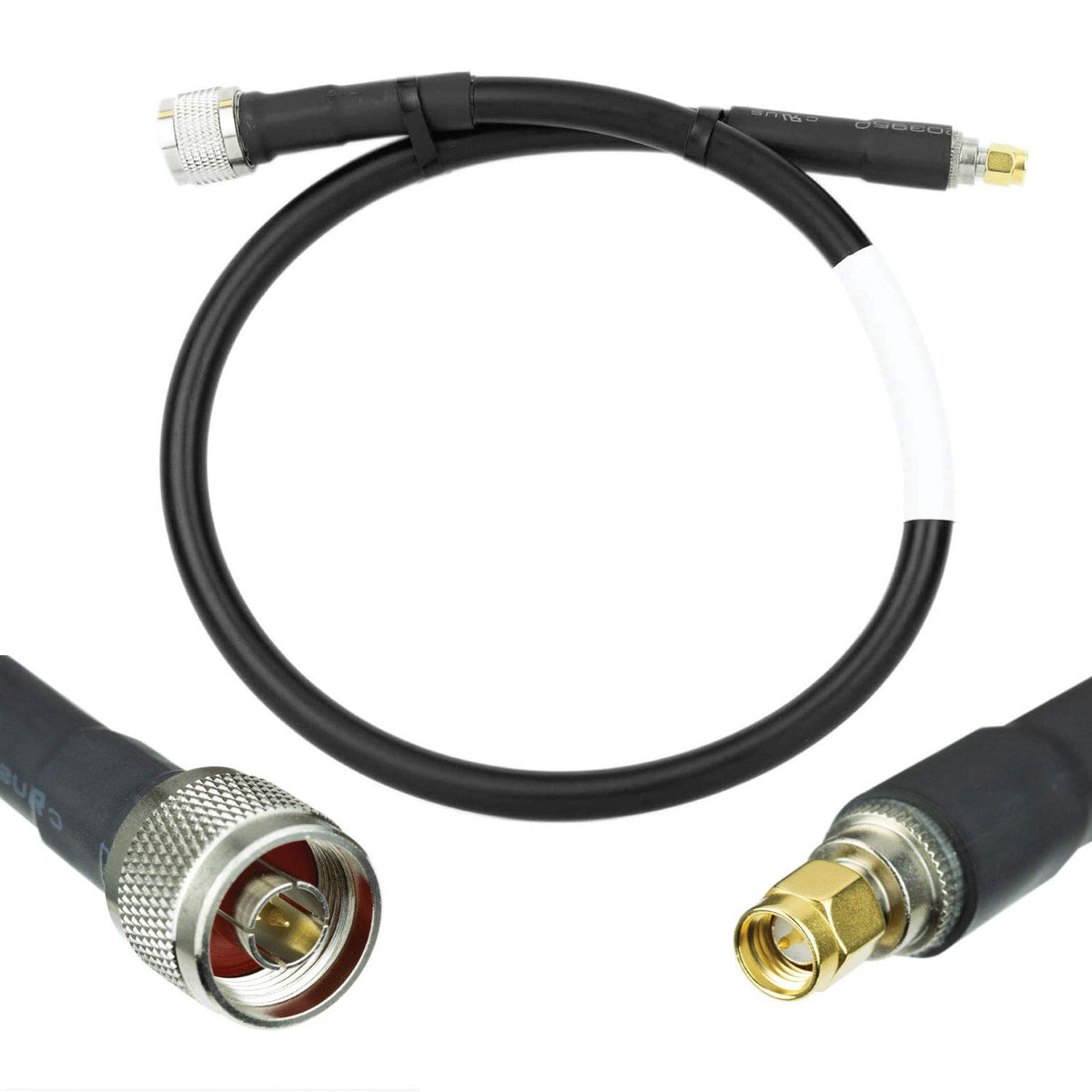 50-ohm N-Male to N-Male Black Coax Cable 60ft N34241