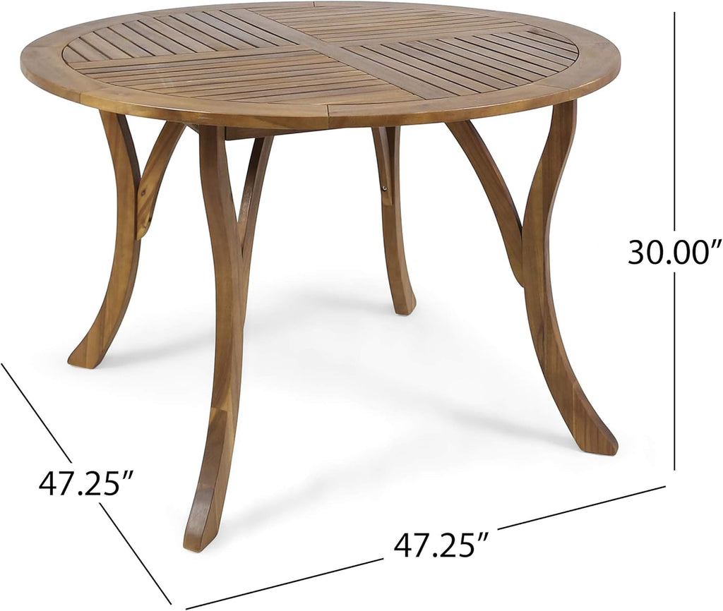 47 Round Acacia Wood Dining Table Y225