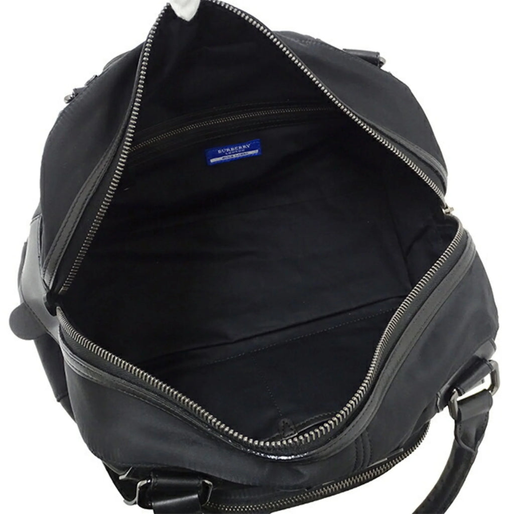 Pre-Owned Nylon Leather Black Boston Bag H675