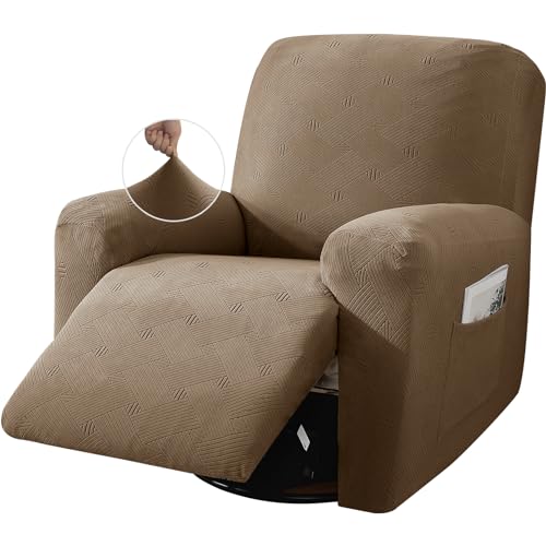 Oversized 3 Piece Slipcovers for Large Recliner Chair Soft Jacquard Dark Gray Z563089