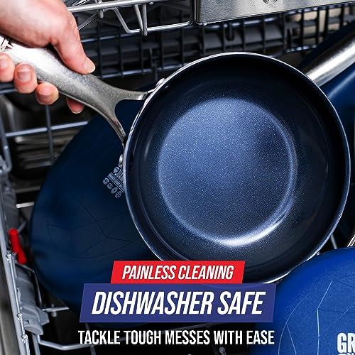 Blue Diamond 9.5" and 11" Nonstick Ceramic Frying Pan Skillet Set Z221395