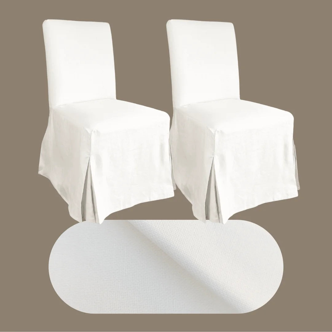 100% Linen Cotton Dining Chair Cover Set of 2 A6982