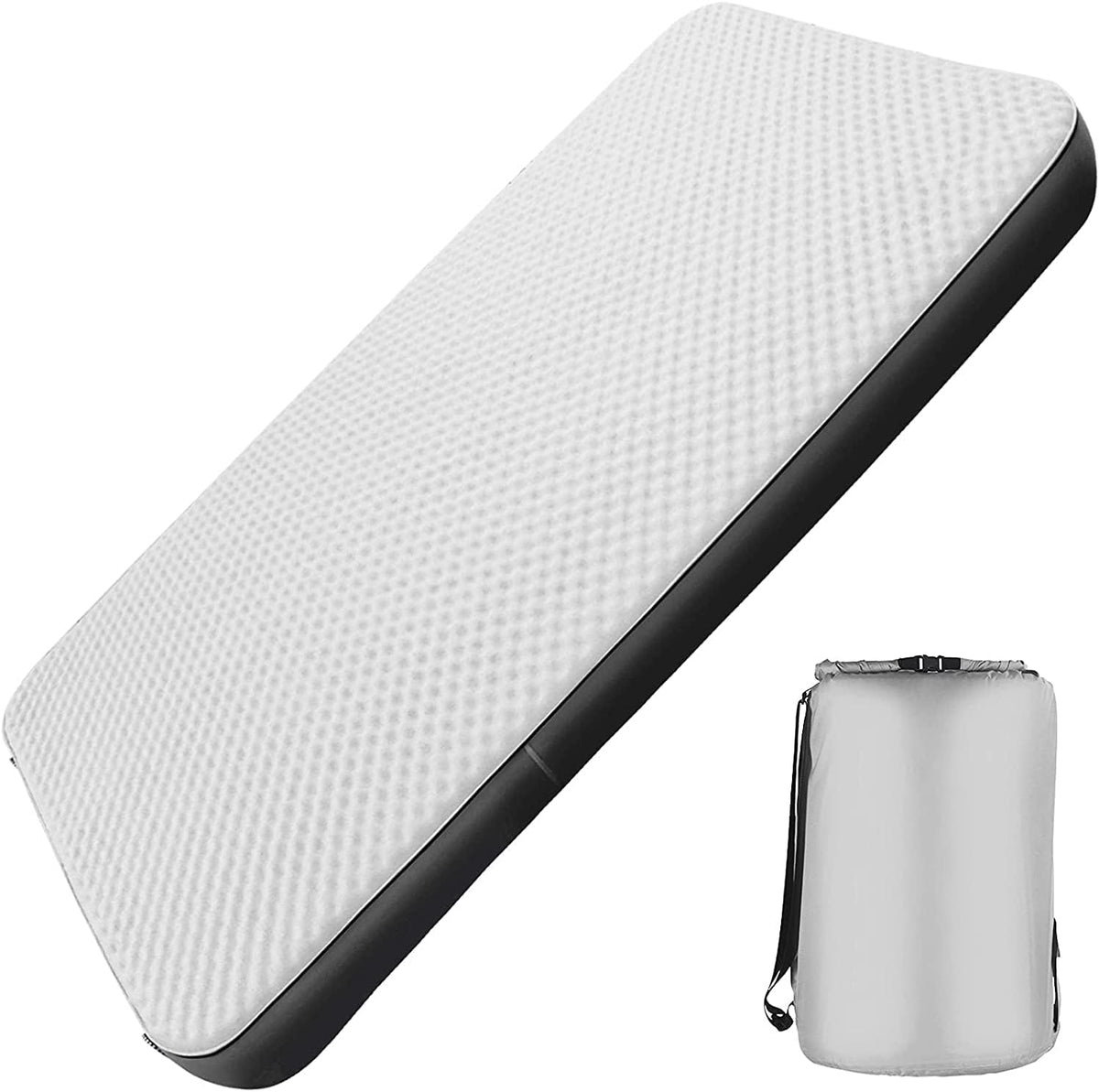 Double Self-Inflating Camping Mattress, 80x52 Sleeping Pad, 4 Inches Thick PU Foam, TPU Material C7161