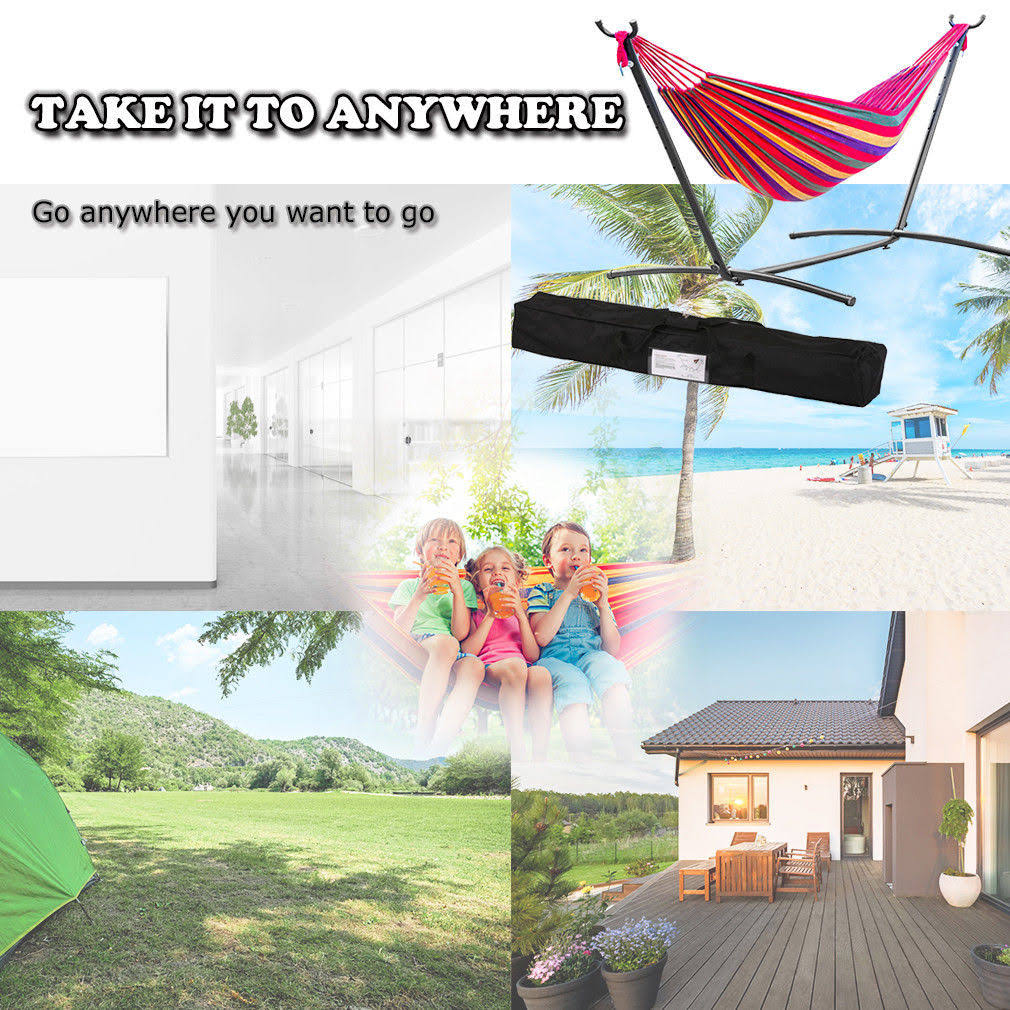 Double Hammock with Steel Stand and Carrying Case M9579