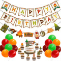 Camping Party Decoration Kit with Banner, Garland, Balloons, Cake Toppers B9485