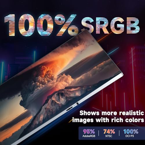 16inch Triple Portable Monitor Aluminum Alloy 1200P with HDMI & USB-C Ports R781