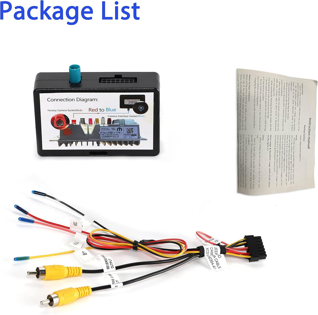 Retention Adapter for Jeep Wrangler/Dodge Ram 2018 2019 2020 Retain OEM Factory Backup Reverse Camera to New Aftermarket Car Stereo Display/Navigation Radio Harness Interface A987