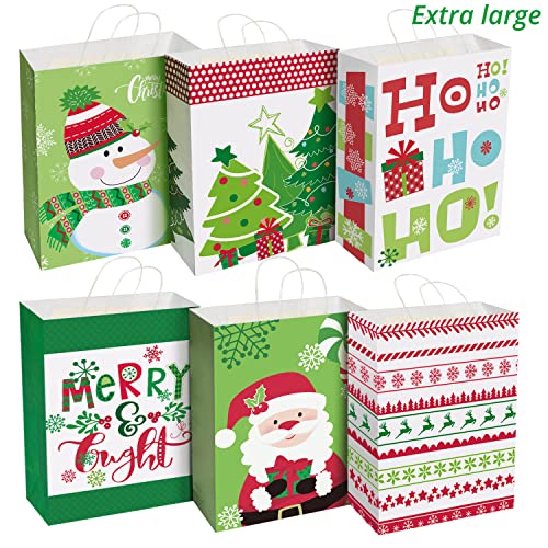 24 Christmas Gift Paper Bags Bulk with Handles and 60 Count Christmas Gift Tags X657