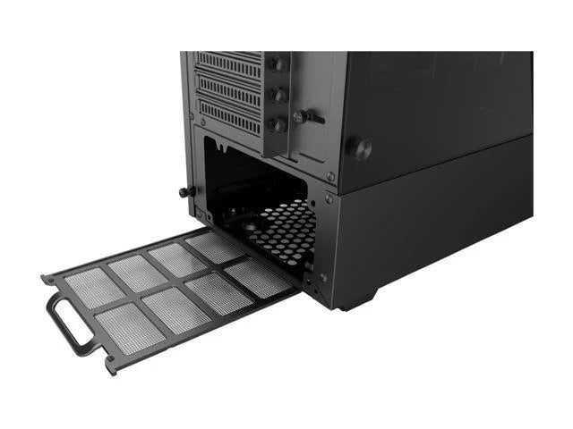 Black Compact EATX Mid-Tower Case with Tempered Glass and Digital RGB I899690