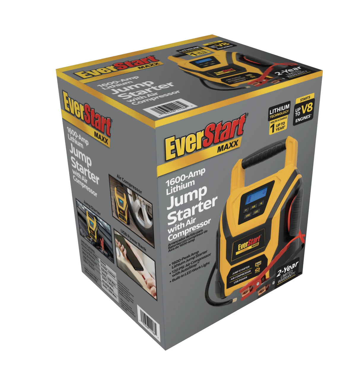 1600 Amp Lithium Jump Starter with Air Compressor X70257