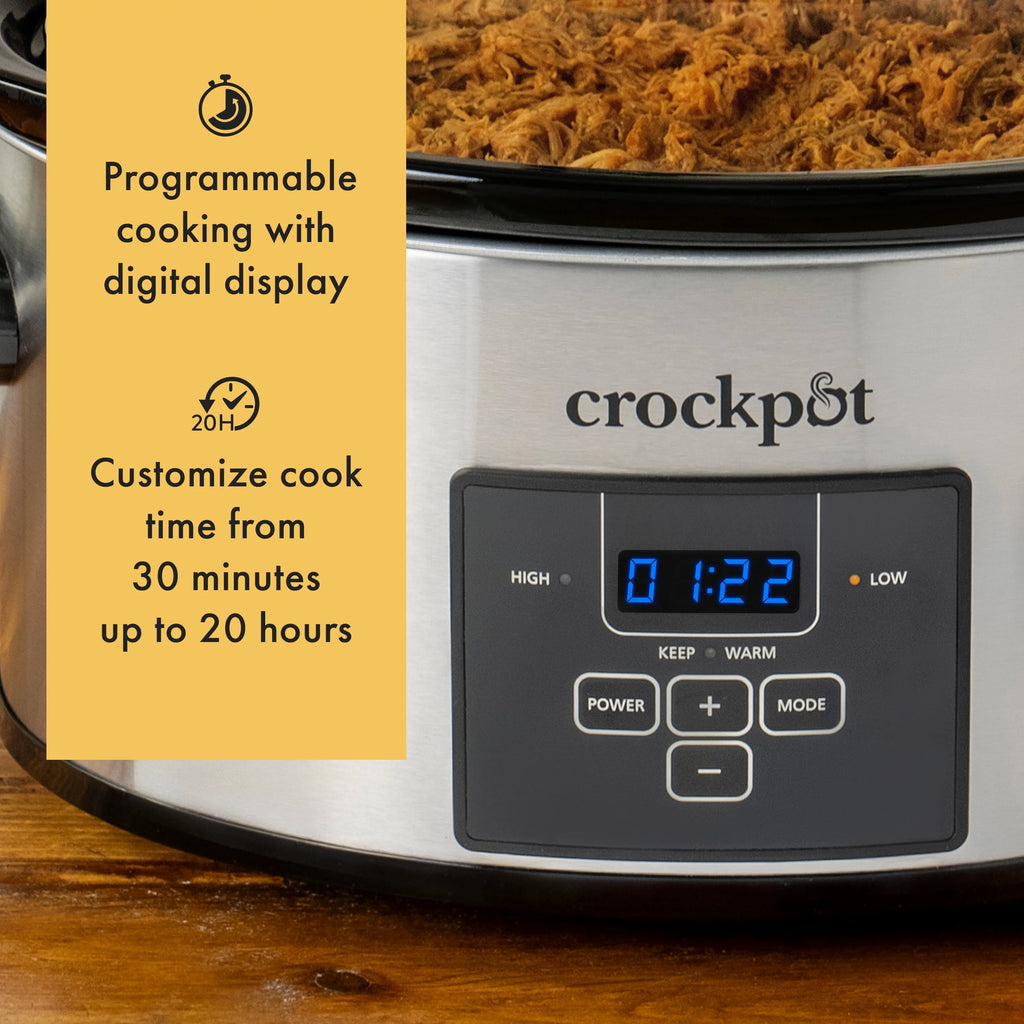 6-Quart Programmable Slow Cooker, Stainless Steel N6235